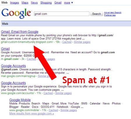 google search result hijack